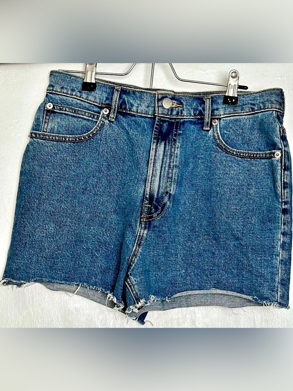 Everlane The Way High Denim Short Denim Cutoff Shorts Waist 28 Blue